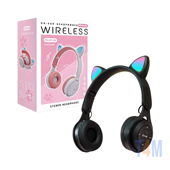 Wireless Headphones M6 Cat Ear Black